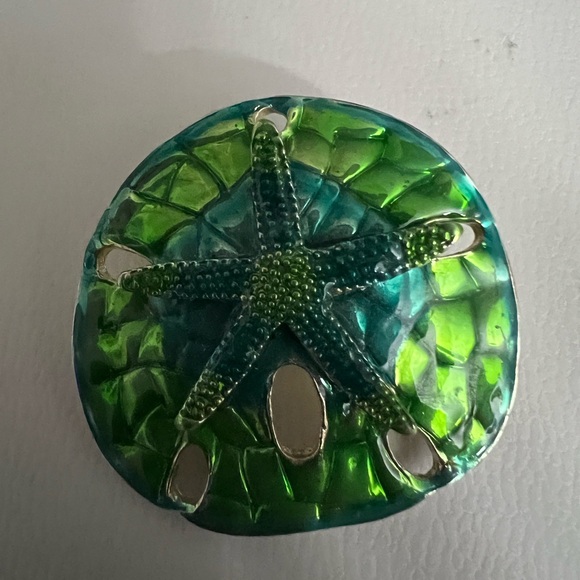 Colorful Sand Dollar pendant /brooch - Picture 1 of 3